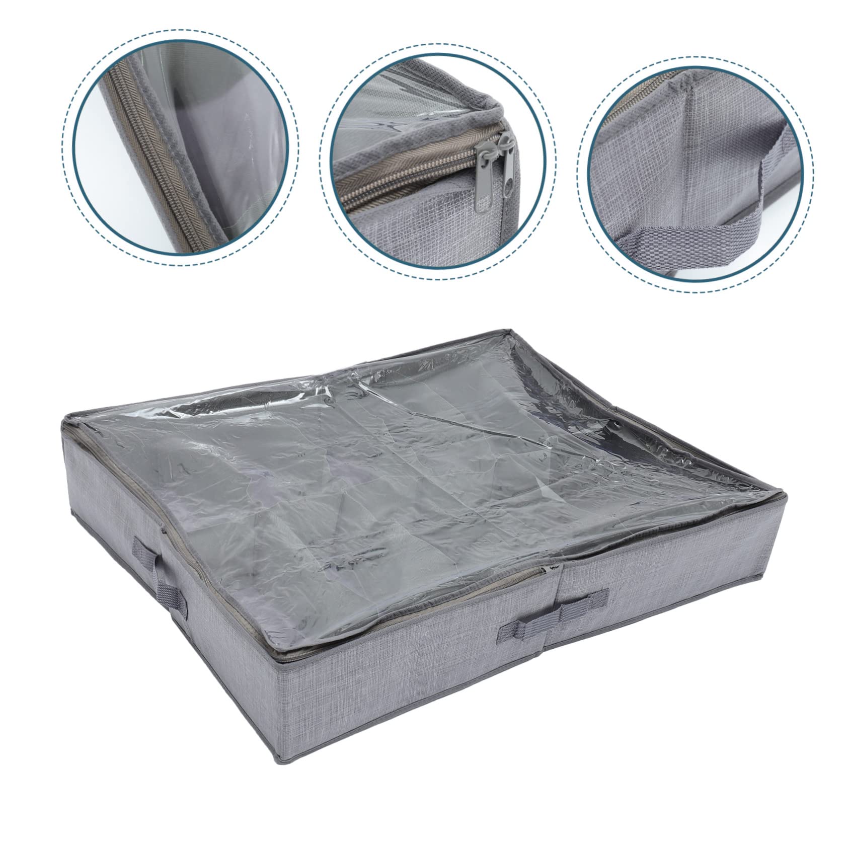 Levemolo Under Bed Shoe Storage Bag Transparent Multi Compartment Organizer Non Woven Case for Efficient Shoe Storage Space Saving Design Brushed