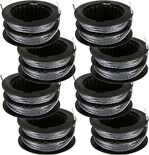 SB00L00 Spool Compatible with Greenworks ST80L200 2901619 2906302 ST60V ST60V-T0 80V String Trimmer and ST60L00 ST40L00, Replacement Spool Refills Dual Line 17Feet 0.080" -8Pack