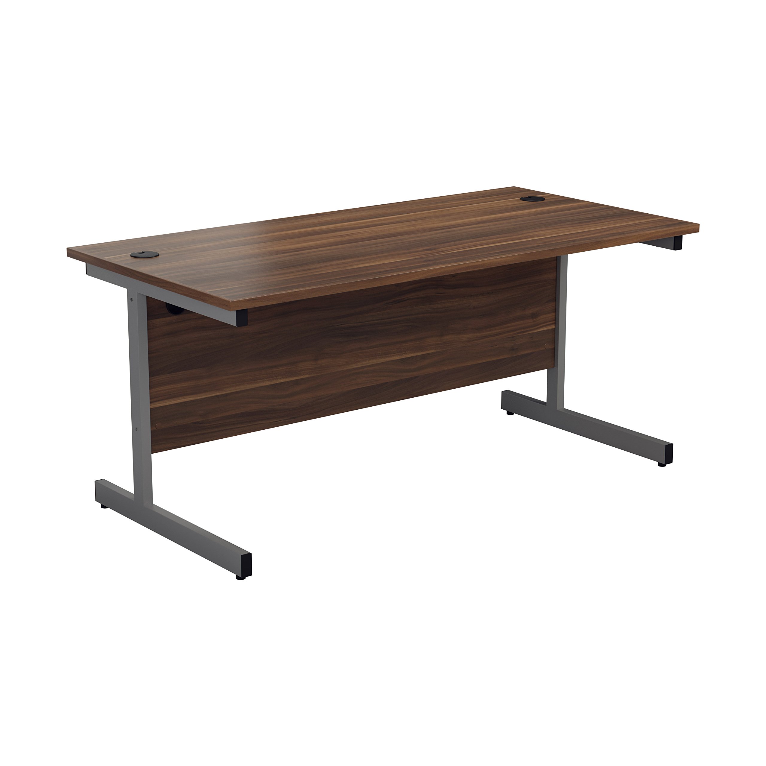 Office Hippo Heavy Duty Rectangular Cantilever Desk - Home Office Table + Integrated Cable Ports, PC Desk - 5 Yr Warranty - Silver Frame/Oak Top, 120cm x 80cm — view 24