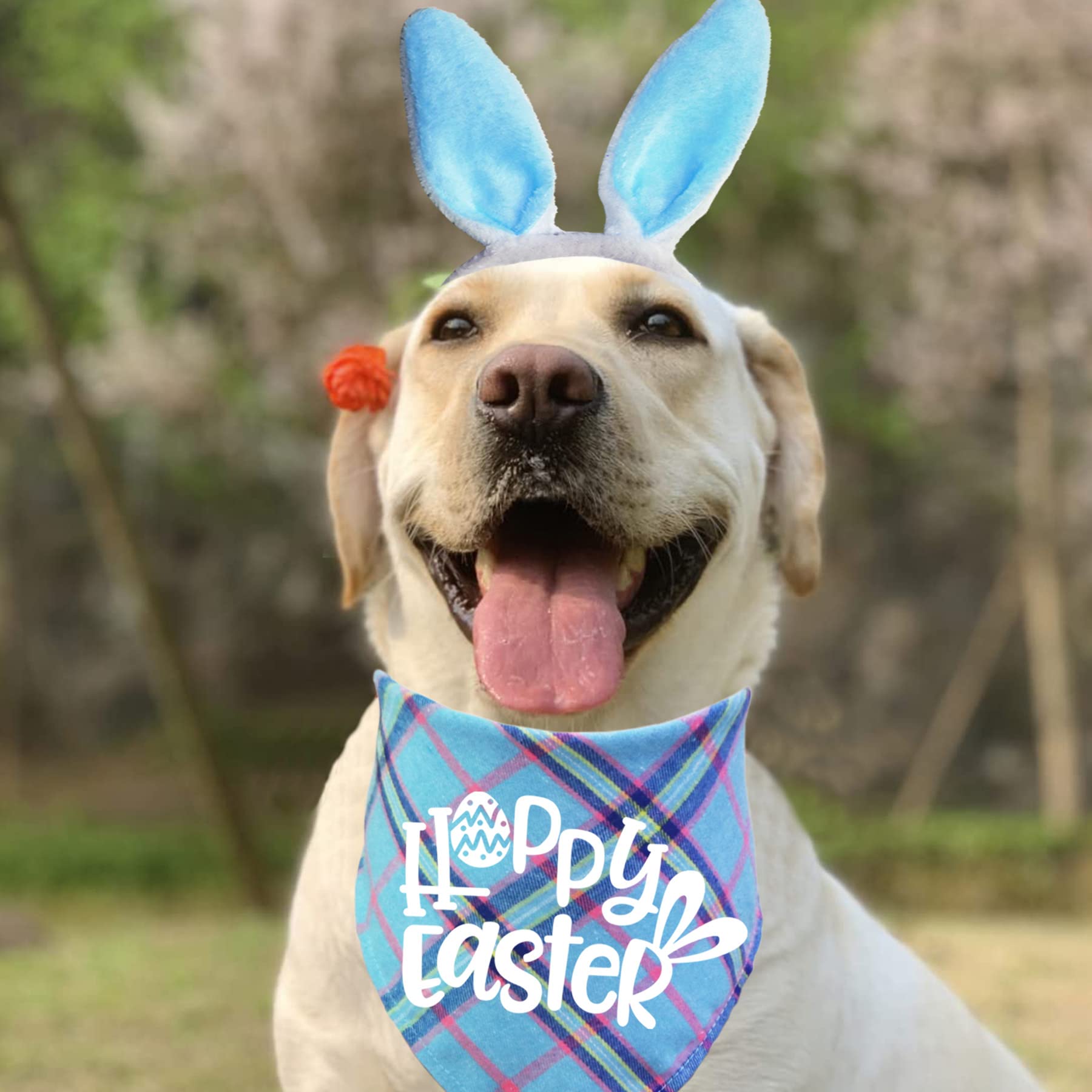 Dog Costumes Easter Easter Dog Bandana Bunny Headband Set Cute