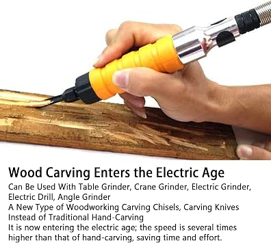 Nunafey Electric Chisel, Electric Carving Chisel Tool High-speed Vibration with Storage Box for Woodworking