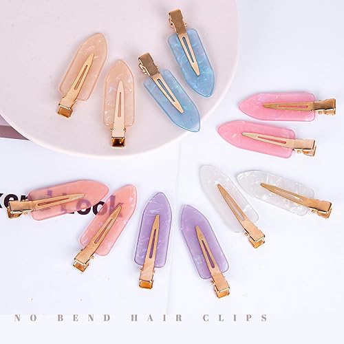Miniatura 9 de Cptots 12 pinzas para el cabello sin doblez, sin arrugas, pinzas para el cabello sin abolladuras, pinzas para el cabello para aplicaciones de