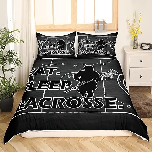 Miniatura 2 de Lacrosse - Juego de ropa de cama para niños, funda de edredón de lacrosse para niños, funda de edredón de lacrosse, funda de edredón de juego de