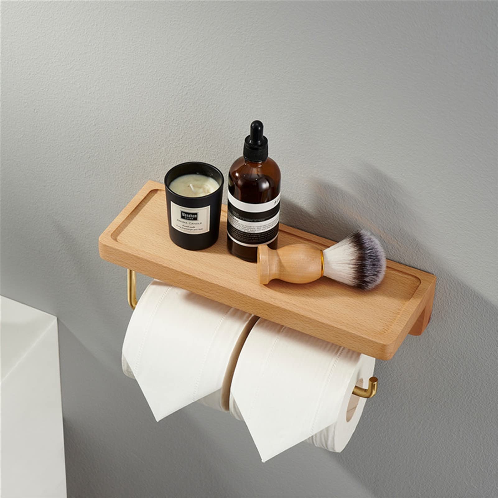 Nordic Toilettenpapierrollenhalter, Toilettenpapierhalter, frei gestanzter Toilettenpapierhalter, Massivholz-Taschentuchbox, Toilettenständer (Farbe: D, Größe: 18)