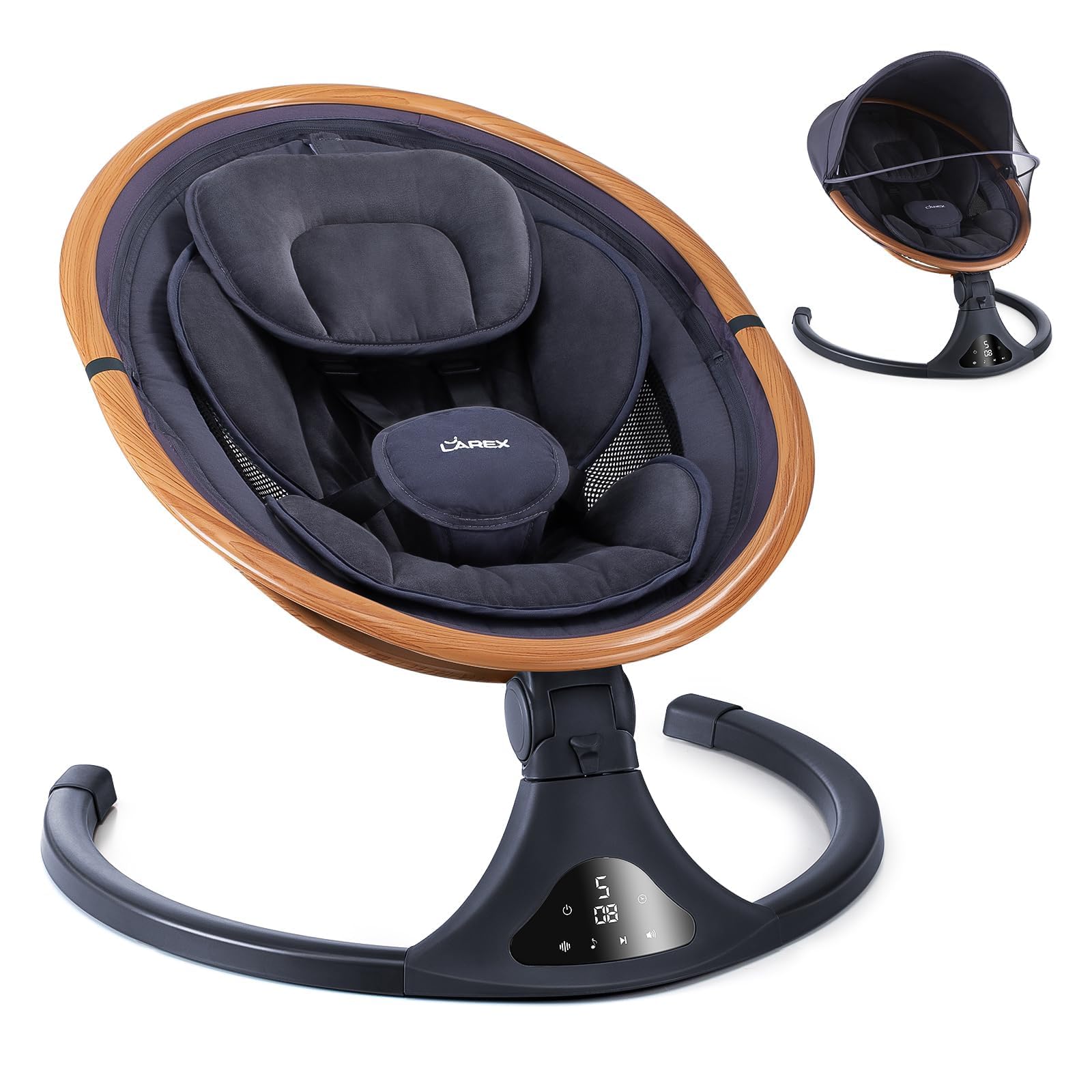 LAREX Baby Swing Dark Wood Grain