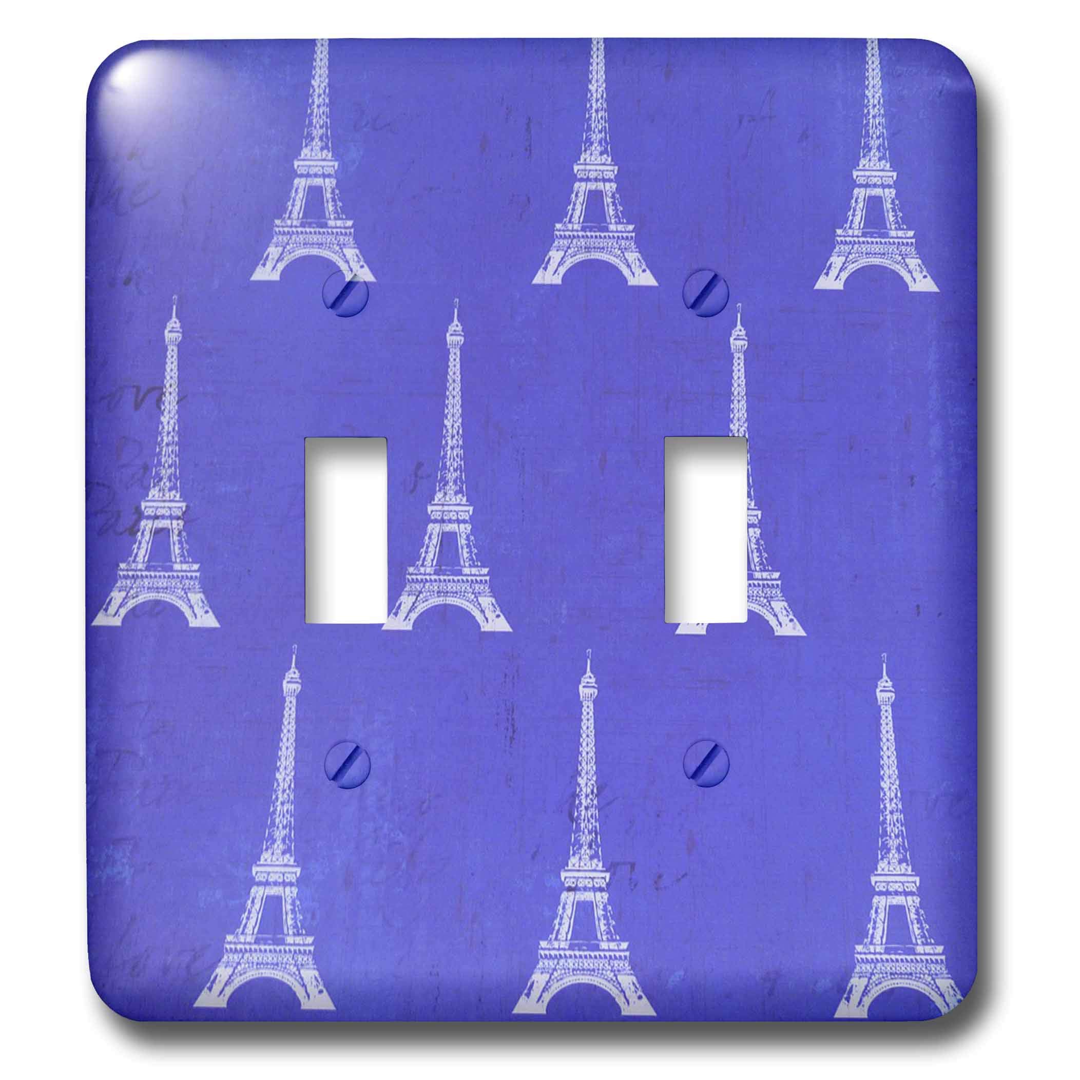 Interrupteur à baïonnette Eiffel Towers on Purple 3dRose LSP_35283_2 multicolore pour déco design