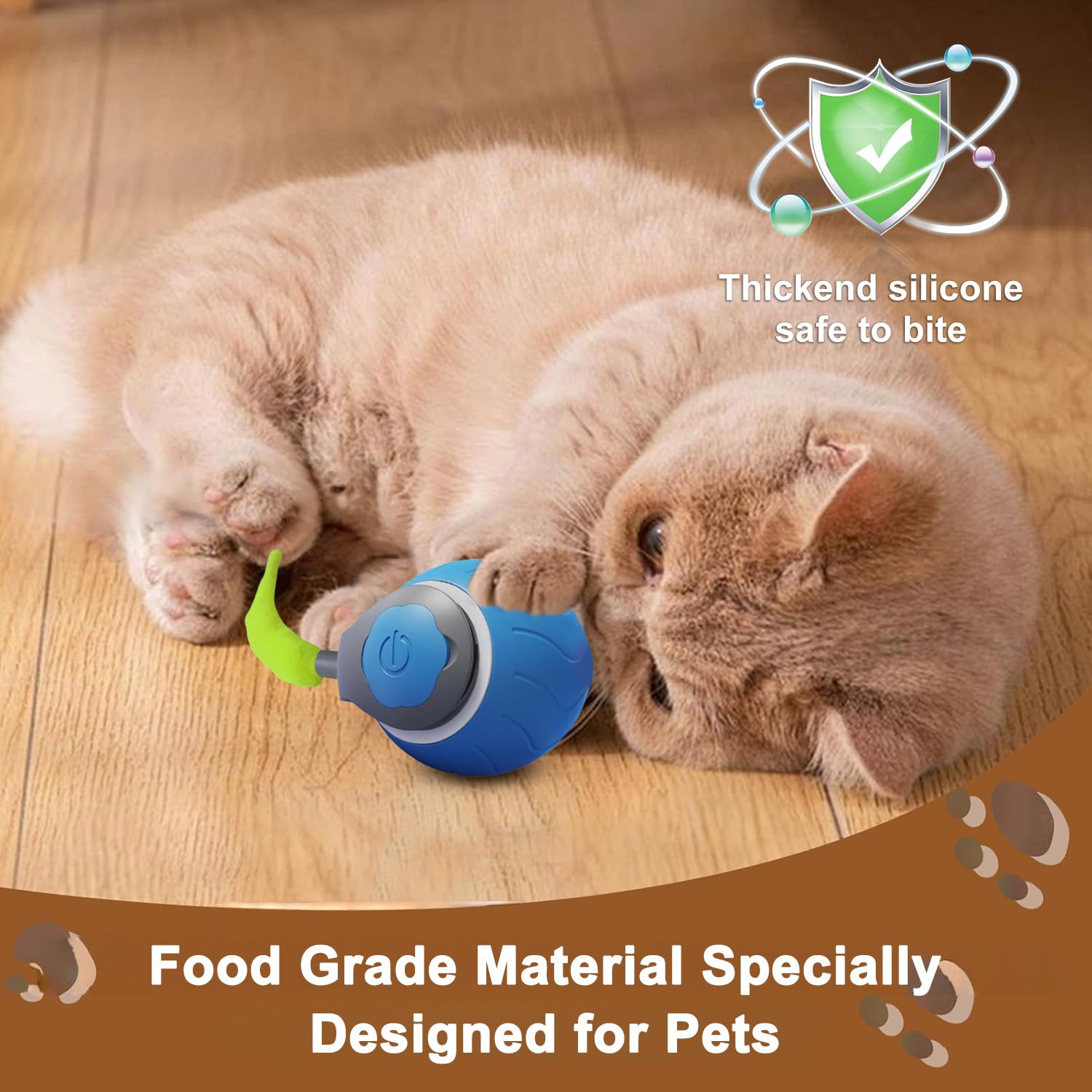RUOVXWU Speedy Tail Cat Toy Interactive Electric Automatic Cat Toys USB Rechargeable Upgraded Three Mode Smart Irregular Moving Toy Smart Pet Toys Ball for Indoor Outdoor - Image 2