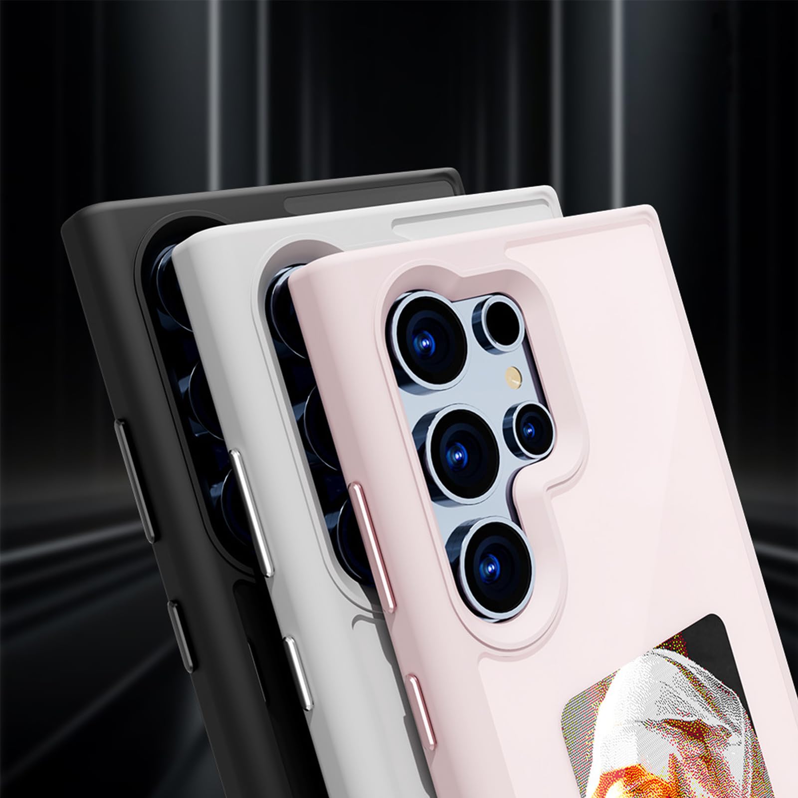 QSM E-Ink - Custodia per smartphone Samsung Galaxy S23 Ultra, custodia protettiva fai da te in TPU per visualizzare istantaneamente le foto sul retro dello schermo d'inchiostro da 3,7 pollici (rosa,