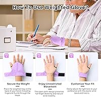 Vista 6 de Guantes con peso para temblores de manos y Parkinson, estabilidad y movilidad mejoradas de la mano/muñeca, muñeca ajustable, herramienta