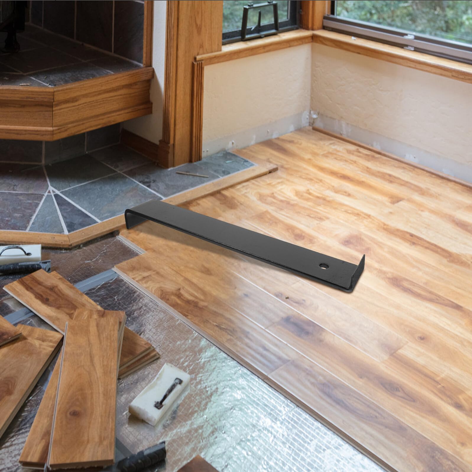 Kit Attrezzi per Installazione Pavimenti in Legno e Laminato | Acciaio al Manganese Nero, Uso per Posa di Parquet e Laminati, Finitura Uniforme per Installatori e Casa