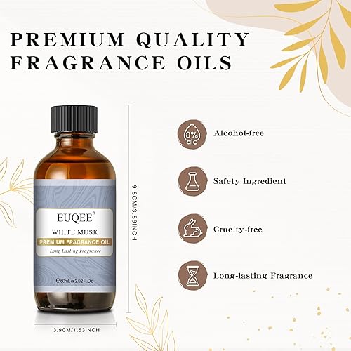 Miniatura 3 de EUQEE Aceites aromáticos de almizcle blanco para aromaterapia del hogar, aceite esencial de almizcle blanco de alta calidad con cuentagotas de