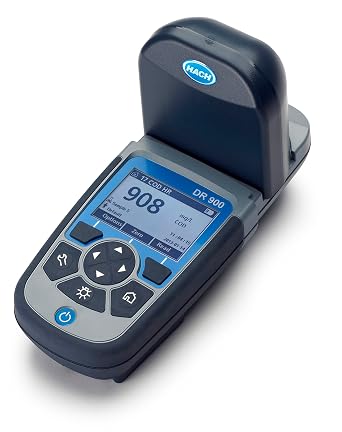 Hach DR900 Multiparameter Handheld Colorimeter, Portable Water Testing, 48 Colorimetric Parameters, Waterproof, Dustproof, Shock-Resistant, USB Data Transfer, 9385100