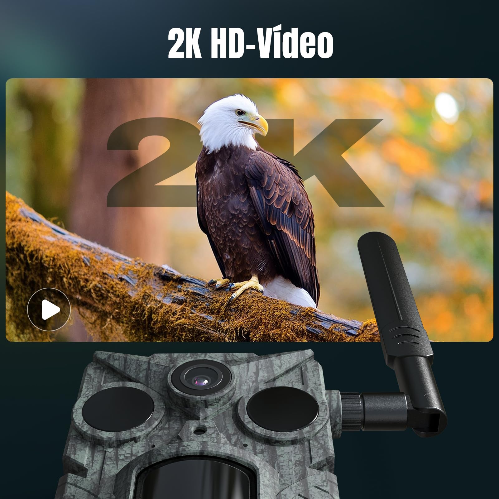 DEATTI 4G Solar Camara Fototrampeo con App Reconocimiento Animal por AI, 2K