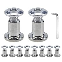 Vista 10 de MY MIRONEY 10 juegos de tornillos de fijación de tornillo hexagonal de acero inoxidable y tuercas de barril, para muebles, hebilla de cinturón