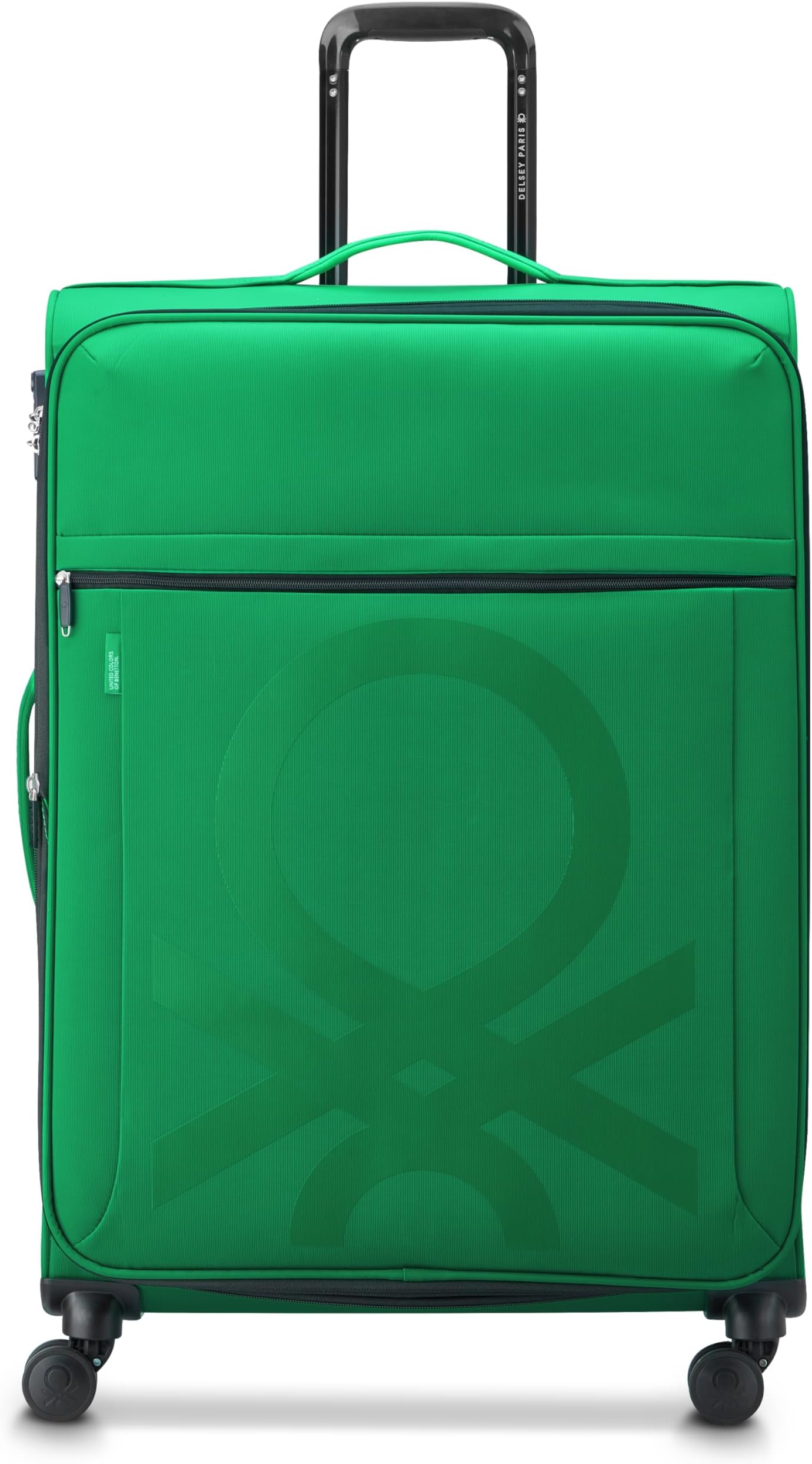 Color Block Softside Expandable Luggage with Spinner Wheels, Green, Checked-Large 27 Inch