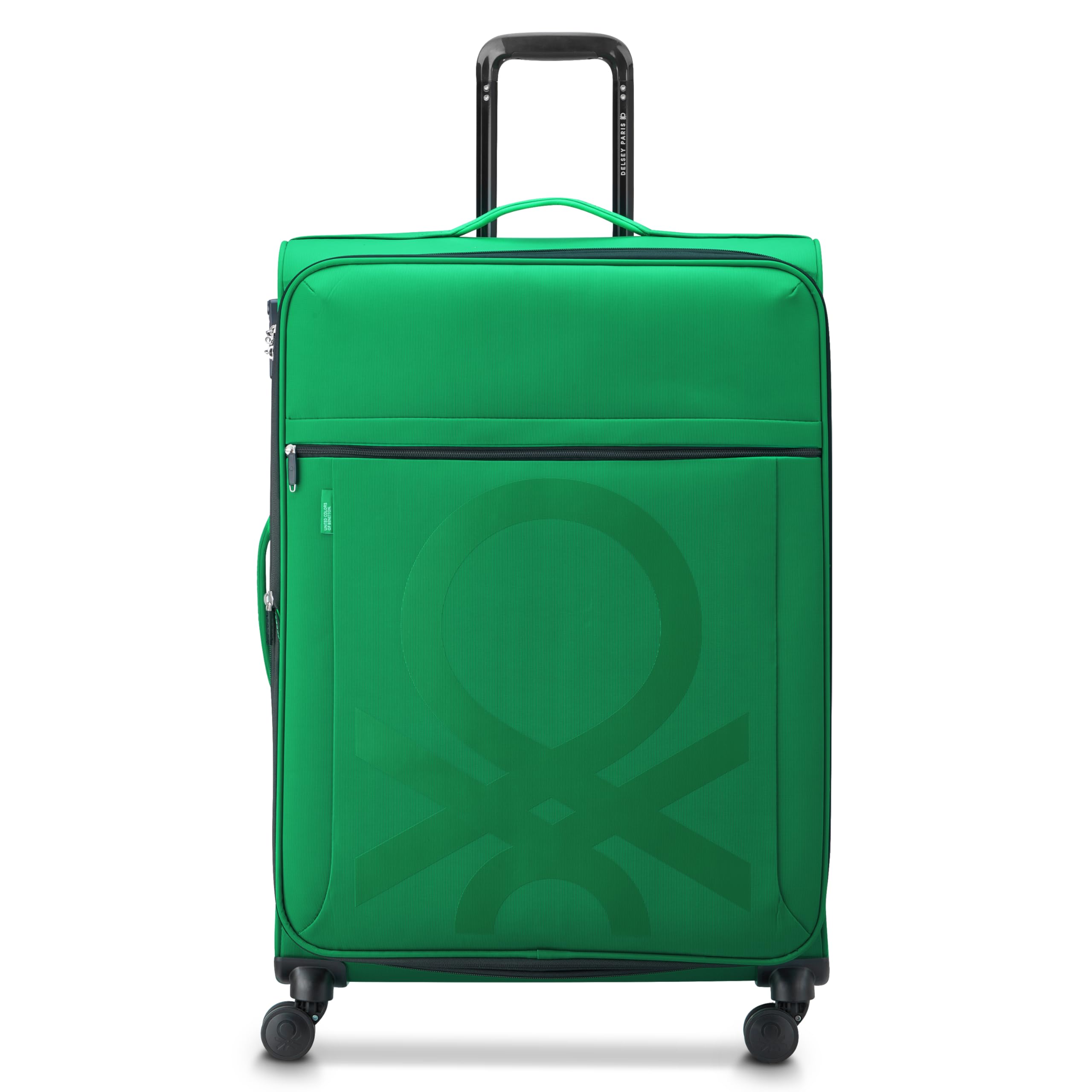 United Colors of BenettonColor Block Softside Expandable Luggage with Spinner Wheels, Green, Checked-Large 27 Inch