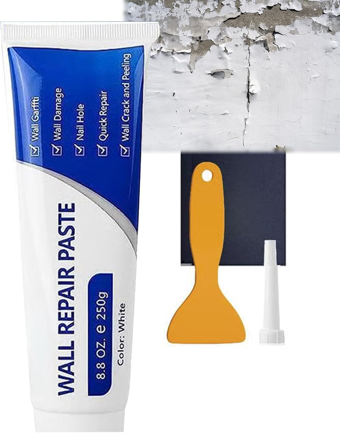 Wall Repair Paste,Household Waterproof Wall Repair Paste,Drywall Patch Repair Kit,Plaster Wall Repair,Wall Surface Hole Fill Quick and Easy Solution (1PC)