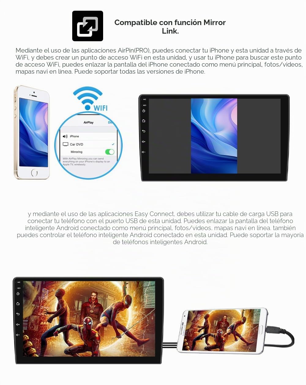 Android 14 9 pulgadas Radio de coche para Citroen C3/C3 aircross 2017-2023 para Citroen C4/C4 Aircross (Brazil) 2017-2023 compatible con coche inalámbrico / Android Auto, control del volante, WiFi/4G