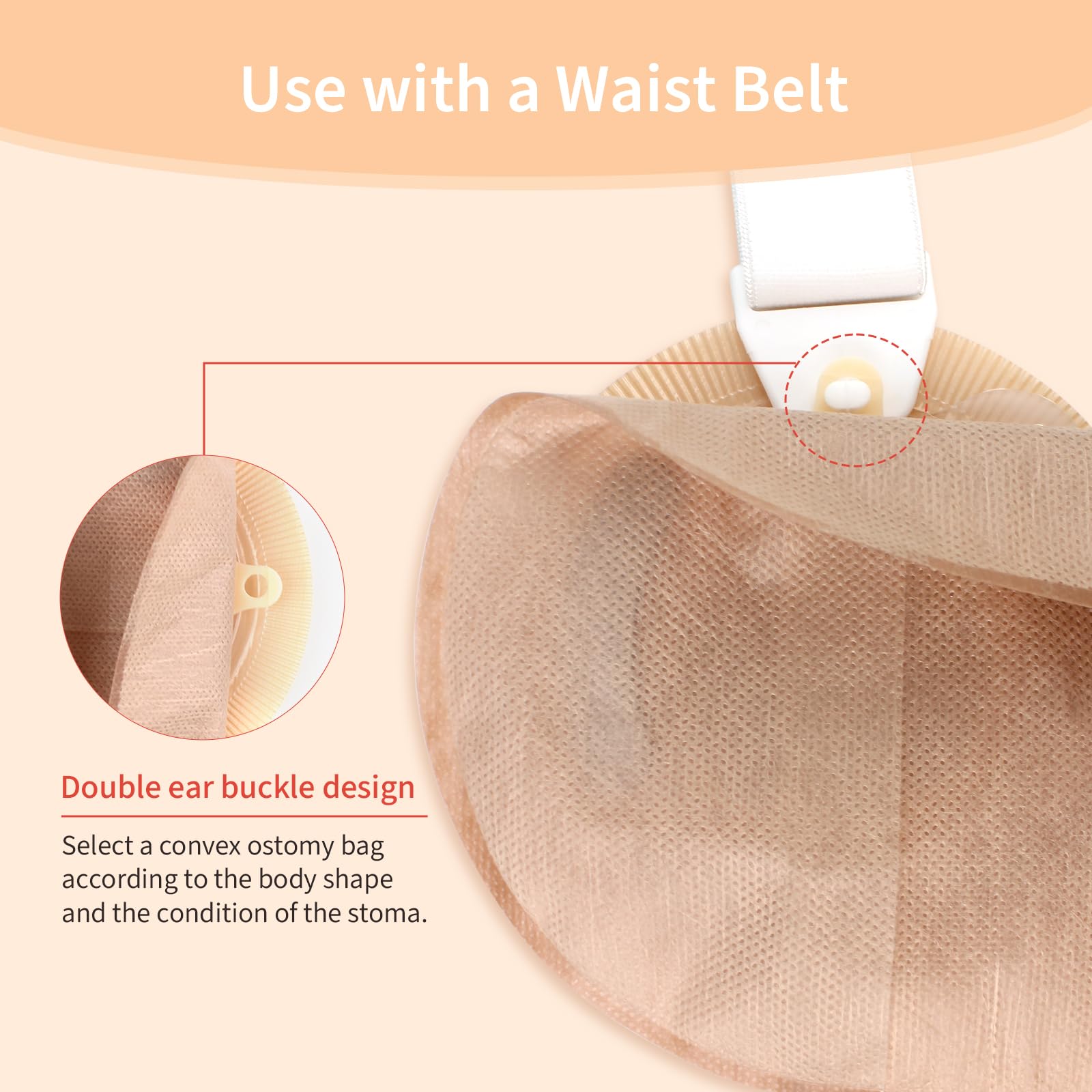 30 bolsas de ostomía convexas para ostomía de dos piezas, bolsas de ostomía drenables para piel irregular, estoma irregular, 45 mm máximo (20 bolsas + 10 barreras convexas)
