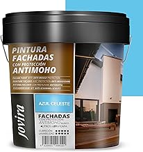 JOVIRA PINTURAS PINTURA FACHADAS ANTIMOHO. Repelente al agua, impermeable y anti fisuras. (4 Litros, Azul Celeste)