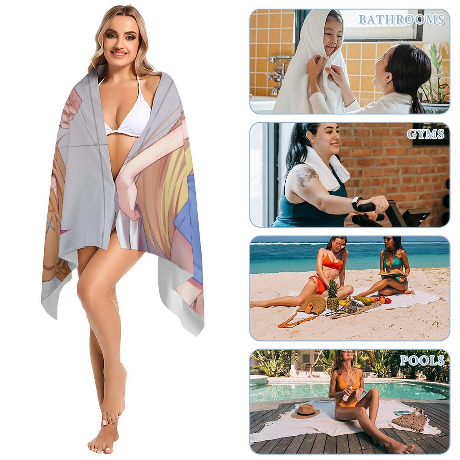 Amazon｜バスタオル 星川サラ Vtuber ビーチタオル 大判 柔らか肌触り