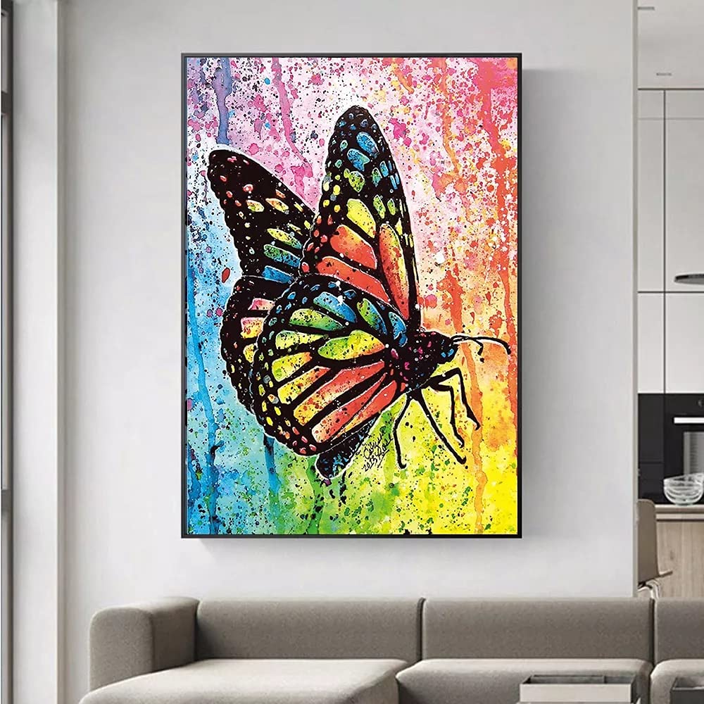 【半額SALE】キャンバス画 原画一点物 F3号キャンバス 蝶の絵 ドローイング Amazon.co.jp: 有名な絵画アートワークキャンバス絵画ポスター/蝶の