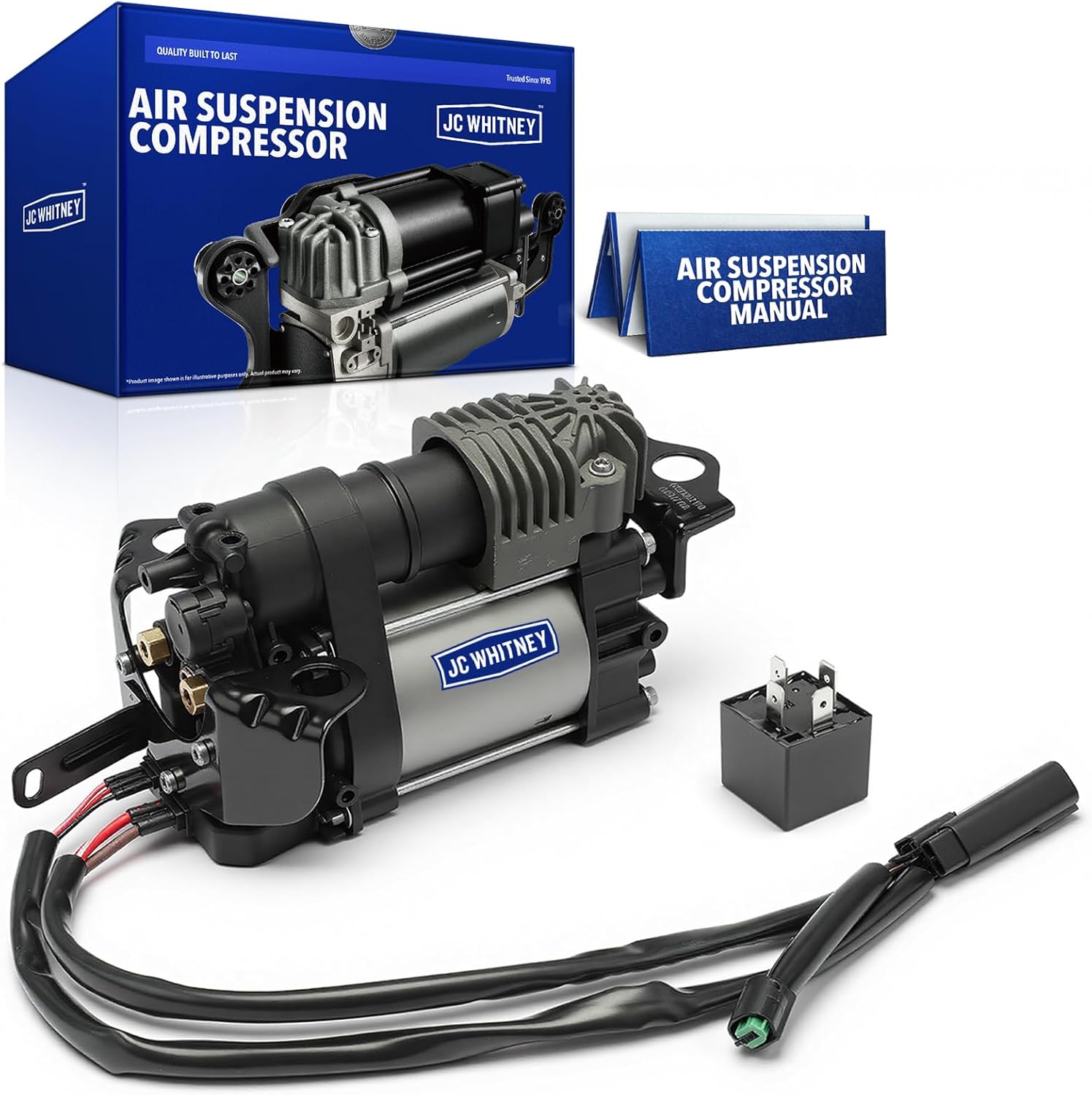 JC Whitney JFBAJCWASC00011 Air Suspension Compressor with Bracket - Compatible with Ram 1500 2013-2018