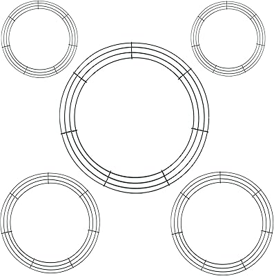 Jylucky 5 Pcs Christmas Wire Wreath Frame, 8 Inch 10 Inch and 12 Inch Round Metal Wreath Making Rings Christmas Floral Wre...