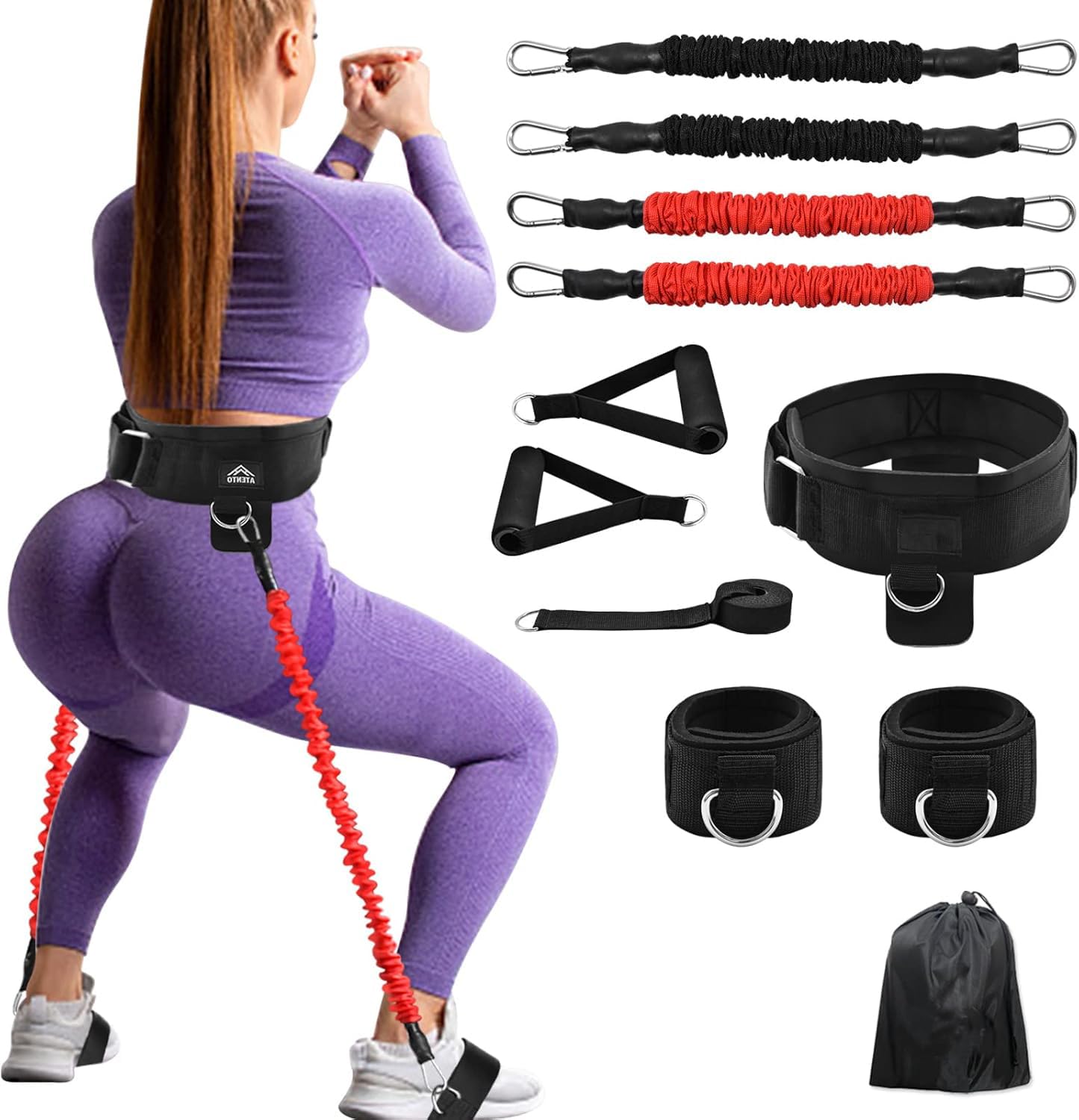 Fitcozi 12 Pcs Set Resistance Bands for Legs and Butt, Fitness Elastic
