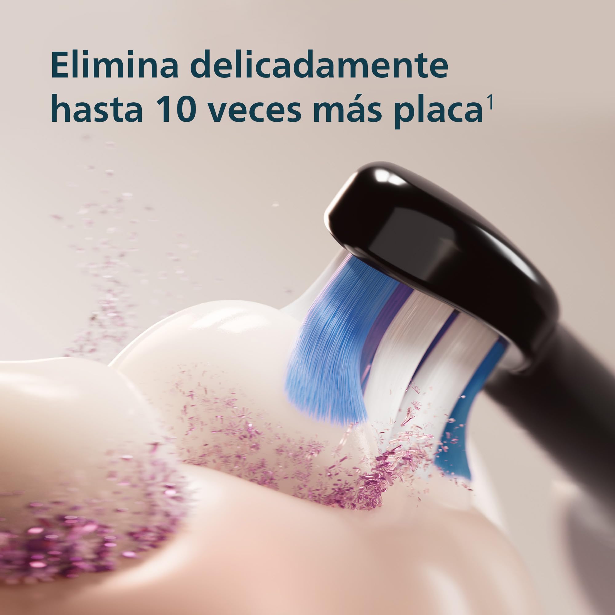 Cepillo eléctrico Philips Sonicare Serie 6100 - Tecnología Next Generation Sonicare, sensor de presión, 6 ajustes de cepillado, SmarTimer, BrushPacer, 21 días de autonomía, estuche, negro, HX7401/12