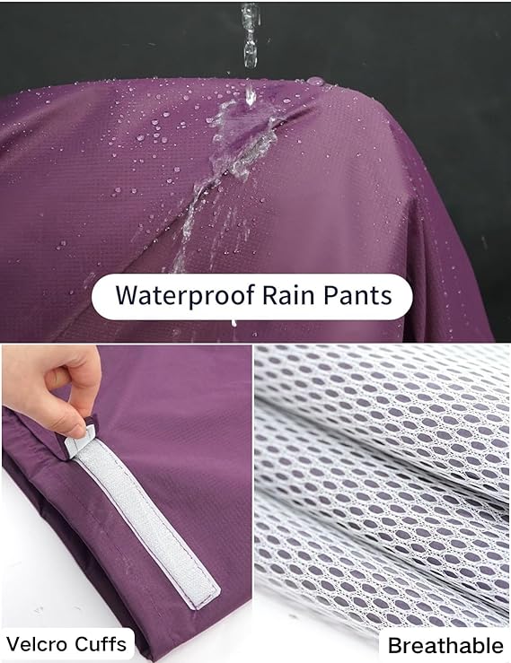 Waterproof Rain Suit for Men & Women, Durable Rain Jacket and Pants Set Rain Gear Outdoor Reflective Raincoat