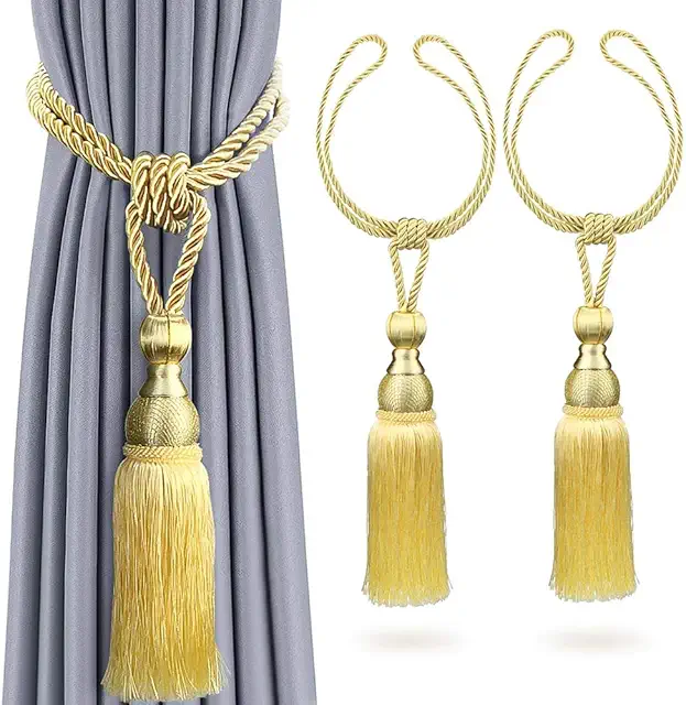 Premium Gold Tassel Curtain Tie Backs - Elegant Gardin Knytband for Home Decor
