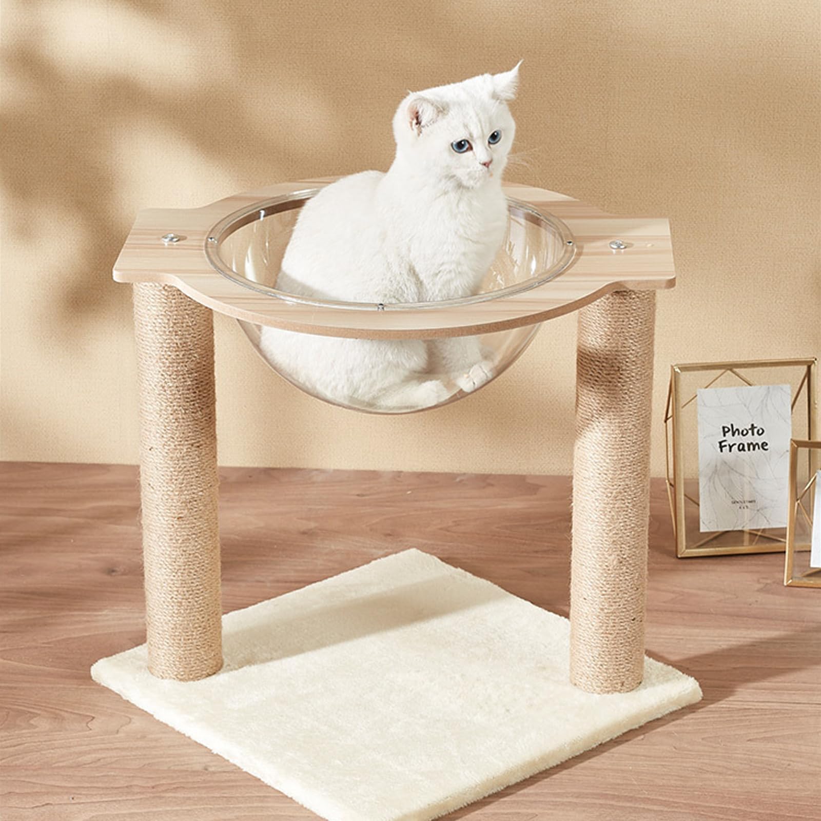 Rmoutf Cat Tree & Cat Scratching Post, Multi-Level Cat Tower Include Sisal Rope Scratch Posts and Cat Hanging Balls, Cat Activity Tree Cat Furniture Plush Basket Play Rest Perch (A 43cm)