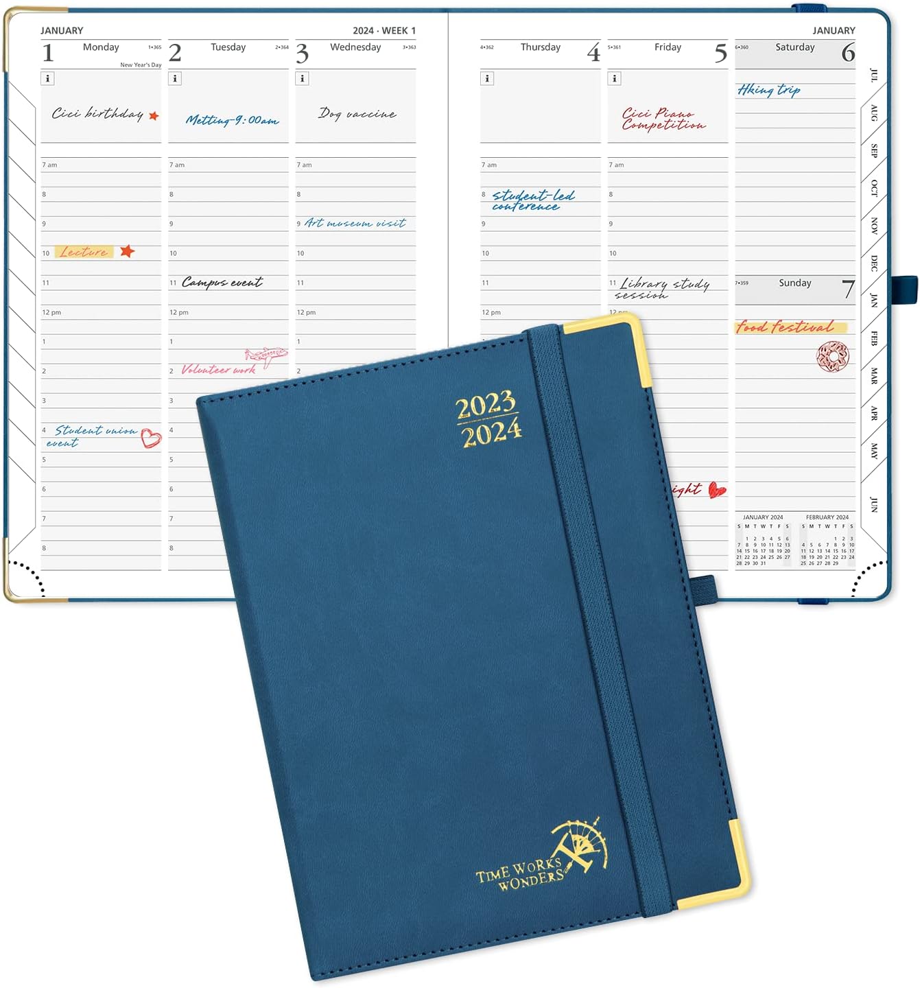 POPRUN Planner 20232024(6.5'' x 8.5'') Academic Planner