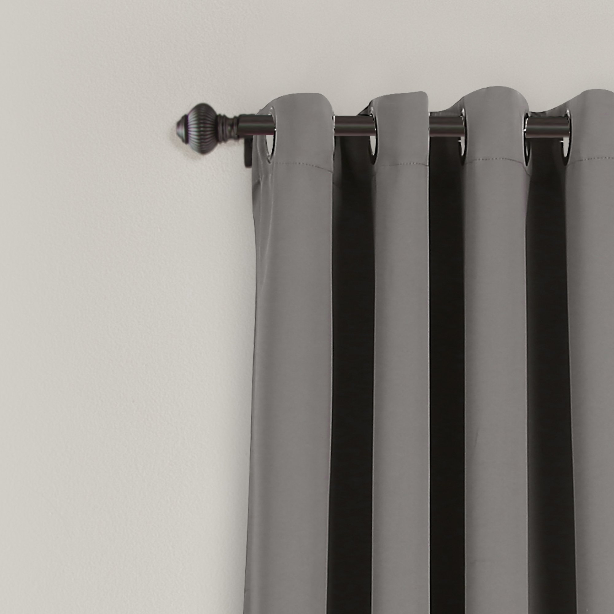 Lush Décor Insulated Grommet Blackout Curtain Panels Dark Gray Pair Set 52x63, W 0.1" x L 63" (2 Panels) - Image 2