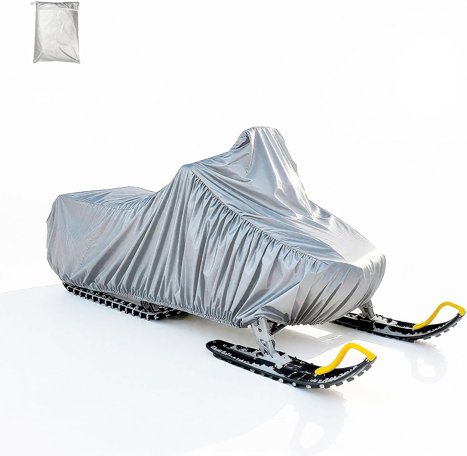 Blueshyhall Snowmobile Cover Waterproof & UV Resistant Protection, Trailerable Snowmobile Storage Cover Fit Up to 130" x 51" x 48", Silver
