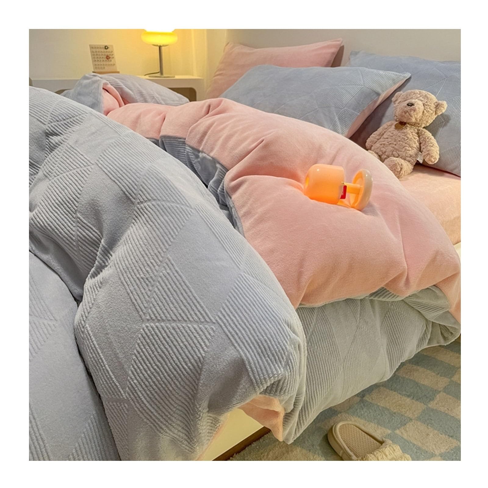 Parure de couette moelleuse en flanelle pour des nuits d'hiver chaleureuses en format king size