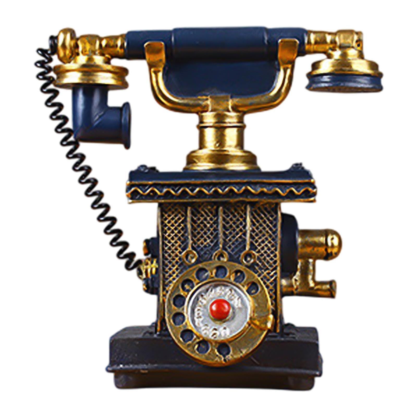 UJEAVETTE Phone Model Large Creative Resin Vintage Rotary Telephone for Cafe Bar Store C02-image-22
