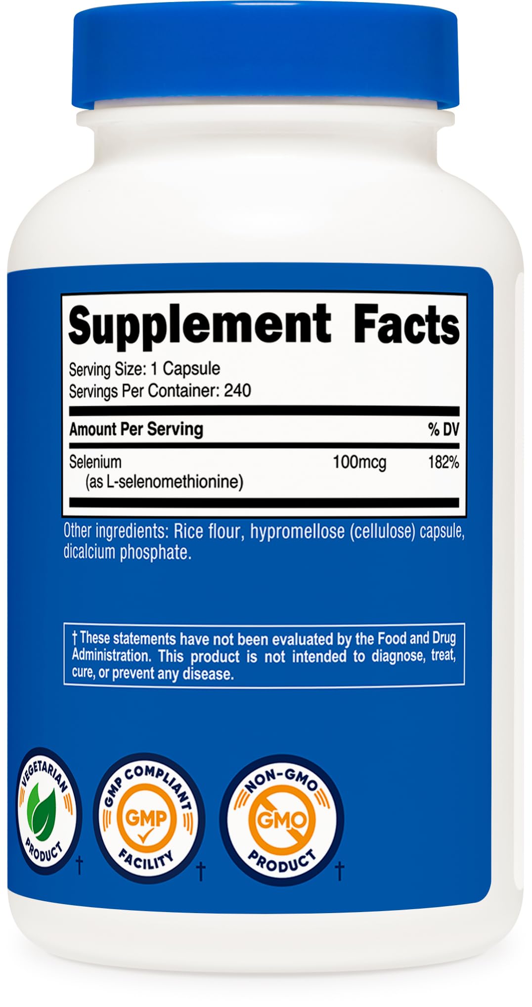 Nutricost Selenium Supplement 100mcg, 240 Capsules, Vegetarian, Gluten Free & Non-GMO