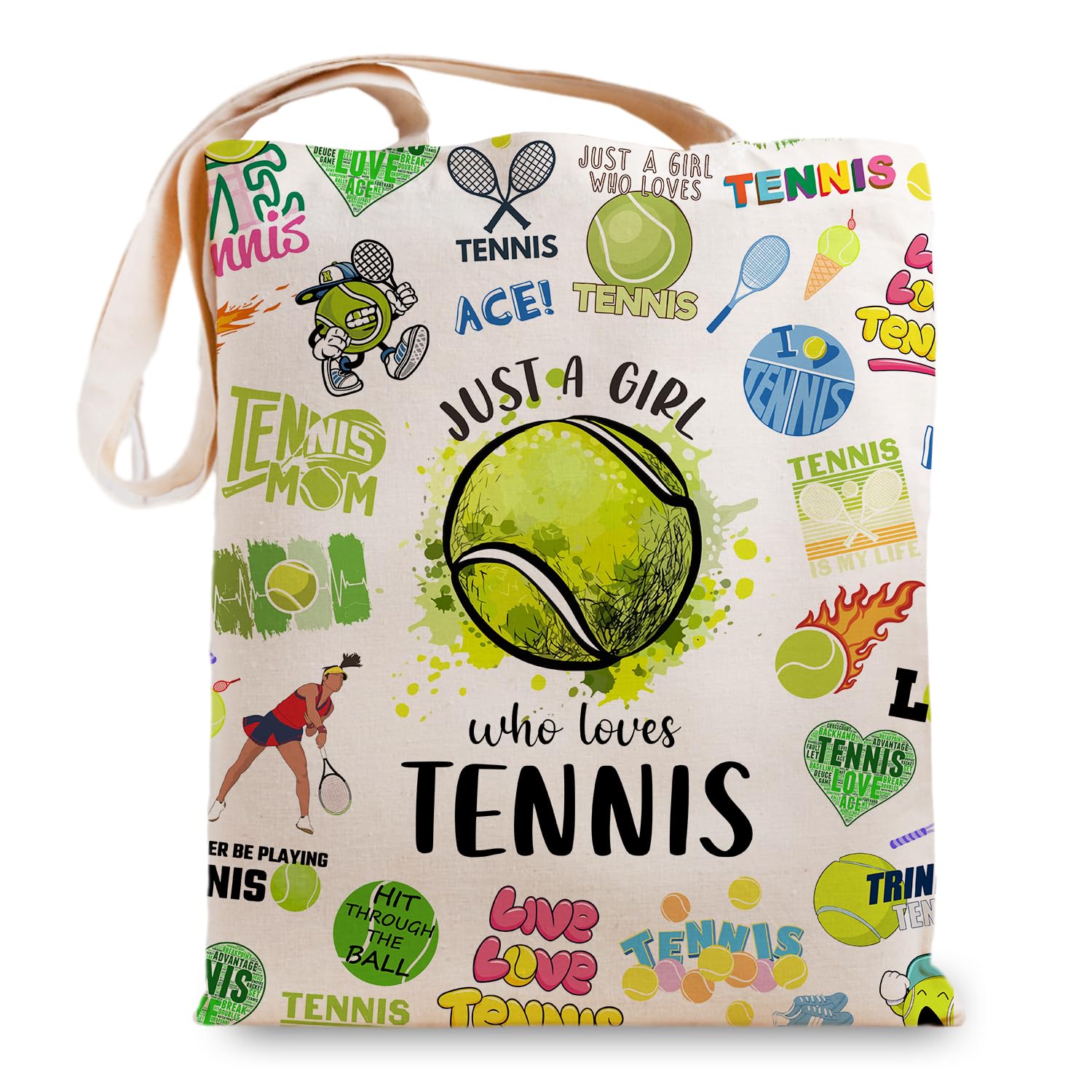 RBAFAO Tennis Accessories for Women - Inspirational Tennis Tote Bag Gifts for Girls & Players