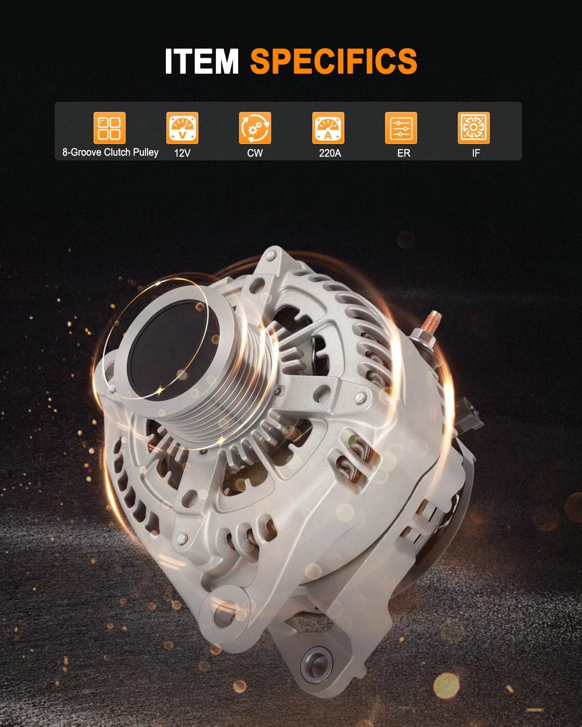 ASAPE 11379 High Output Replacement New Alternator Fit for 2008-2010 for Dodge Ram 3500 6.7L 2010 for Dodge Ram 4000 6.7L 2008-2010 for Dodge Ram 4500 6.7L 2011-2022 for Ram 4500 6.7L