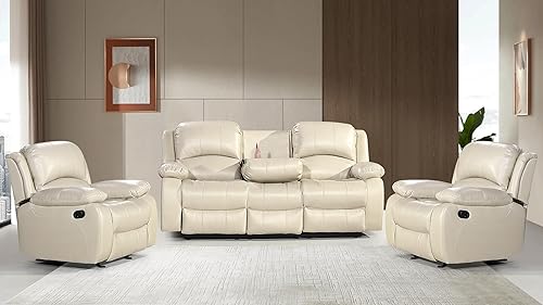 Miniatura 13 de Betsy Furniture 8018 - Juego de sofá reclinable de piel sintética de 2 piezas, juego de muebles para sala de estar, sofá, balancín, varios colores