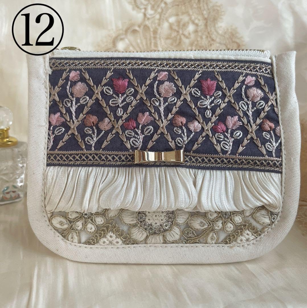 インド刺繍生地 ポーチ インド 刺繍ポーチ [Status Anxiety] ALL