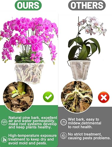 Miniatura 2 de Corteza para macetas de orquídeas, corteza de madera de pino orgánica mediana de Nueva Zelanda secada al sol para orquídeas, mezcla de compost