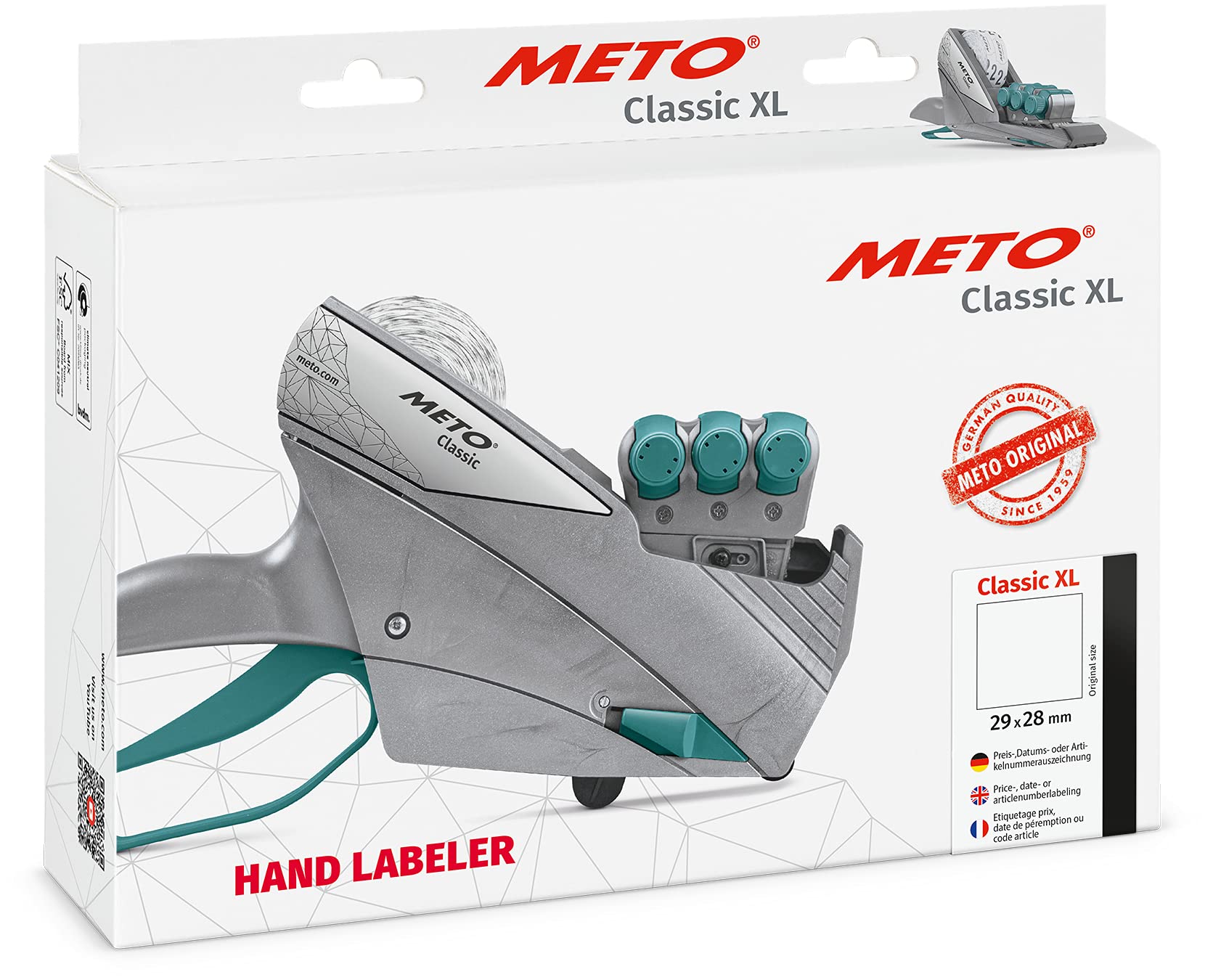 Meto Classic XL prezzatrice etichettatrice 29x28 mm 3 cifre