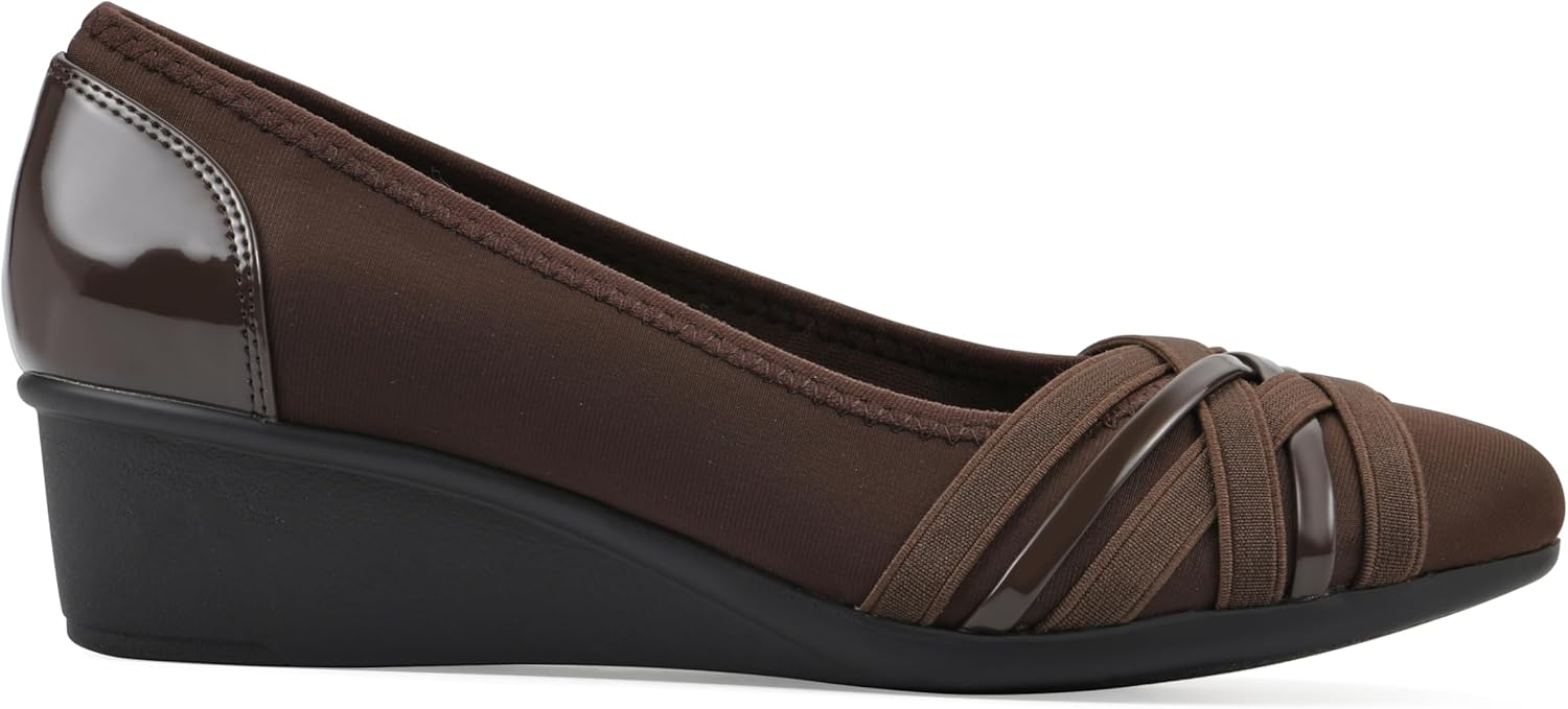 Cliffs by White Mountain Women's Bowie Cushioned Ballet Wedge Heel