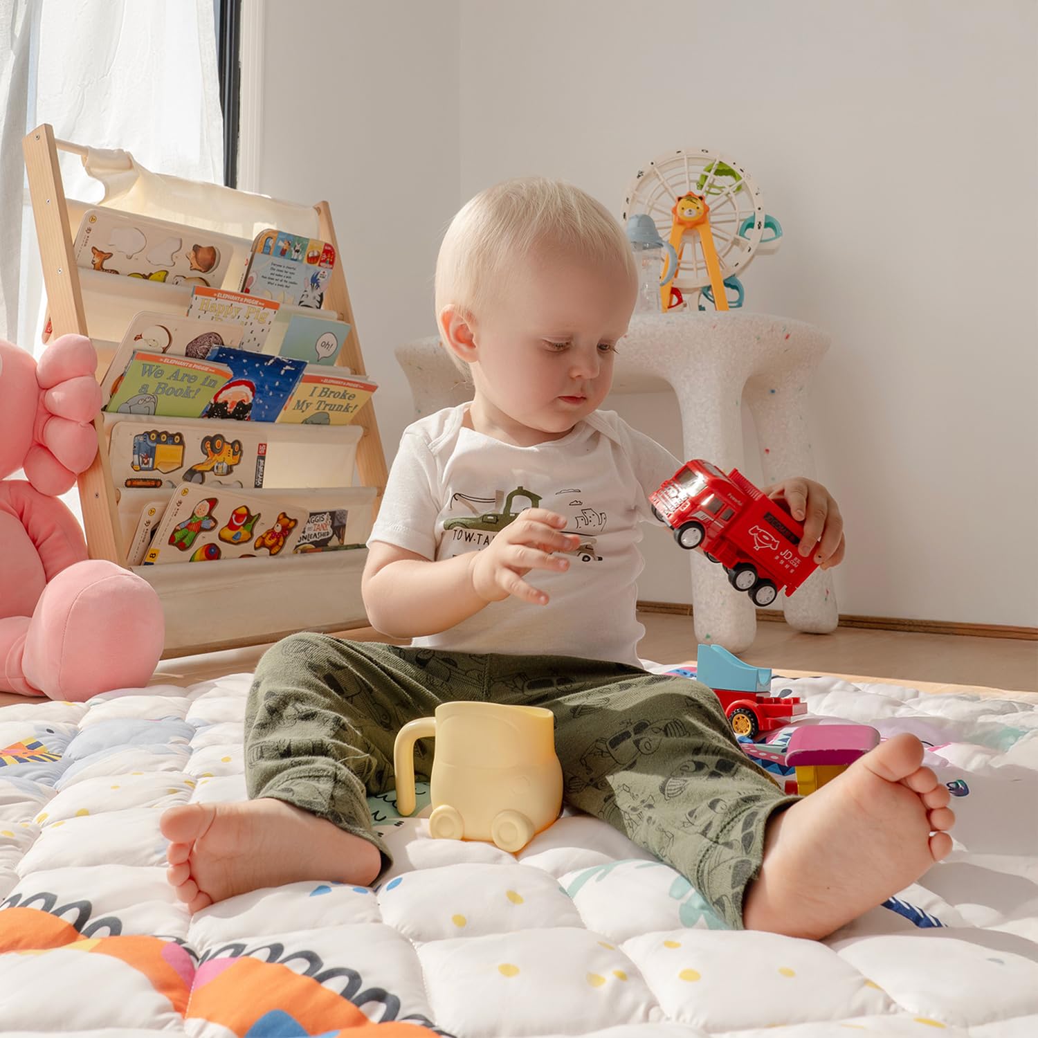 Sinhaklóho Tappeto Gioco Bambini Extra Spesso e Pieghevole, Antiscivolo, Lavabile in Lavatrice, 180×150 cm, Senza Odore, Ideale per Pavimenti e Box Neonato, Safari Selvaggio