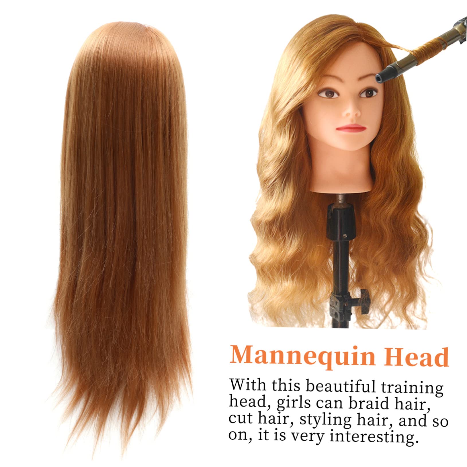 Tête de Mannequin D'entraînement pour Coiffure, Or, Fibre Haute Température