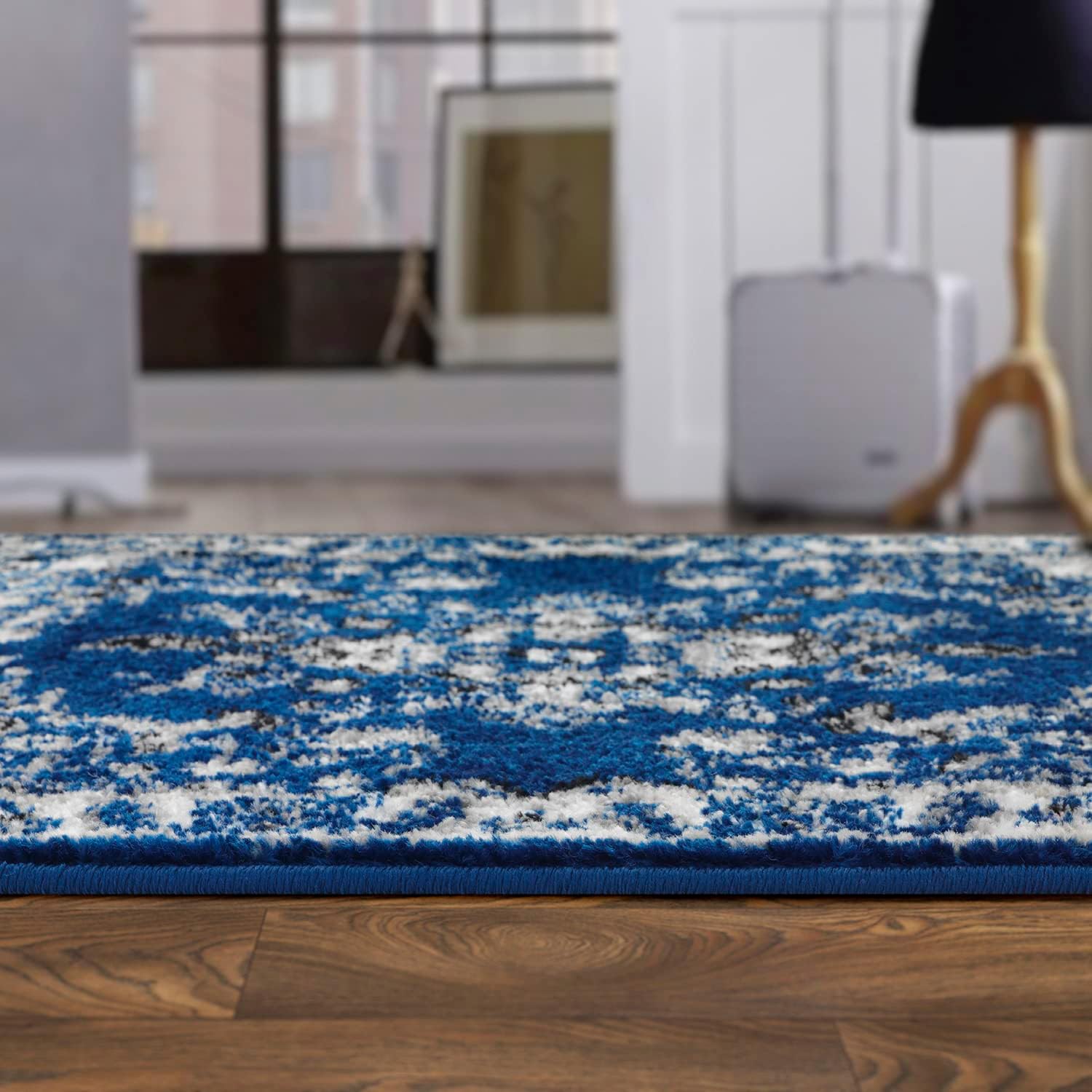 Antep Rugs Oriental 2x3 Traditional Medallion Indoor Runner Rug Siesta (Navy Blue, 2' x 3')