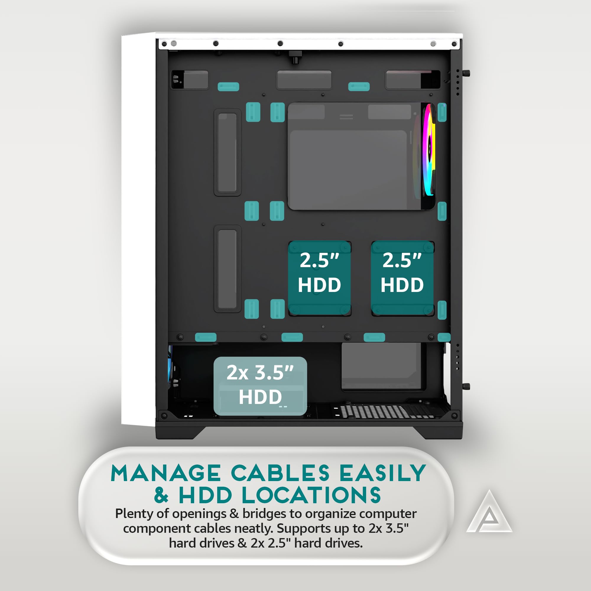 Apevia Destiny-MESH-PK Destiny Mesh Mid Tower Gaming PC Case w/ 4X 120mm ARGB Fans, 366 RGB Light Modes, 1x Metal Mesh Front Panel, 1x Door Swivel Style Magnetic Glass Side Panel, 2X USB3.0, Pink